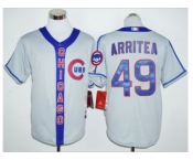 Chicago Cubs #49 Jake Arrieta Grey Cooperstown Stitched Baseball Jersey