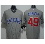 Chicago Cubs #49 Jake Arrieta Grey New Cool Base Stitched MLB Jersey