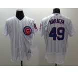 Chicago Cubs #49 Jake Arrieta White Flexbase Authentic Collection Stitched MLB Jersey