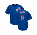 Chicago Cubs #8 Ian Happ Authentic Royal Blue Team Logo Fashion Cool Base MLB Jersey