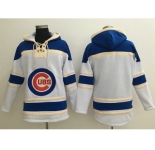 Chicago Cubs Blank White Sawyer Hooded Sweatshirt Baseball Hoodie