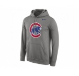 Chicago Cubs Nike Logo Performance Pullover Gray MLB Hoodie