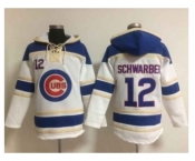MLB Chicago Cubs #12 Kyle Schwarber White Sawyer Hooded Sweatshirt Hoodie