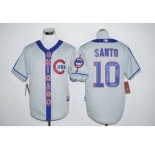 Men Chicago Cubs #10 Ron Santo Gray Blue Stitched MLB Jersey