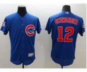 Men Chicago Cubs #12 Kyle Schwarber Majestic blue Flexbase Authentic Collection Player Jersey