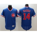 Men Chicago Cubs #14 Ernie Banks Majestic blue Flexbase Authentic Cooperstown Player Jersey