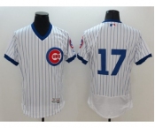 Men Chicago Cubs #17 Kris Bryant Majestic White Flexbase Authentic Cooperstown Player Jersey