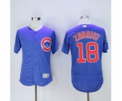 Men Chicago Cubs #18 Ben Zobrist Majestic blue Flexbase Authentic Collection Player Jersey
