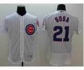 Men Chicago Cubs #21 Sammy Sosa Majestic white stripe Flexbase Authentic Collection Player Jersey