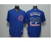 Men Chicago Cubs #22 Jason Heyward Blue USA Flag Fashion Cool Base Jersey