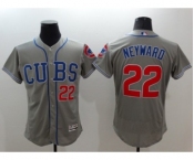 Men Chicago Cubs #22 Jason Heyward Majestic grey Flexbase Authentic Collection Player Jersey
