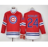 Men Chicago Cubs #24 Dexter Fowler Red Long Sleeve Stitched Baseball Jersey