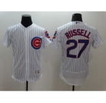 Men Chicago Cubs #27 Addison Russell Majestic White Flexbase Authentic Collection Player Jersey