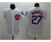Men Chicago Cubs #27 Addison Russell Majestic White Flexbase Authentic Collection Player Jersey