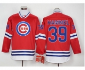 Men Chicago Cubs #39 Jason Hammel Red Long Sleeve Stitched Baseball Jersey