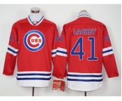 Men Chicago Cubs #41 John Lackey Red Long Sleeve Stitched Baseball Jersey