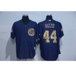 Men Chicago Cubs #44 Anthony Rizzo Blue Camo New Cool Base Jerseys