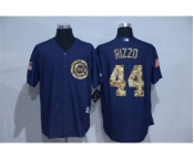 Men Chicago Cubs #44 Anthony Rizzo Blue Camo New Cool Base Jerseys