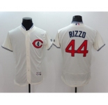 Men Chicago Cubs #44 Anthony Rizzo Majestic Cream Flexbase Authentic Collection Player Jersey