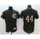 Men Chicago Cubs #44 Anthony Rizzo Majestic Green Salute to Service Flexbase Authentic Collection Jersey