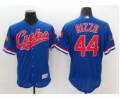 Men Chicago Cubs #44 Anthony Rizzo Majestic blue Flexbase Authentic Collection Throwback Player Jersey