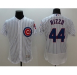Men Chicago Cubs #44 Anthony Rizzo Majestic white stripe Flexbase Authentic Collection Player Jersey