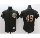 Men Chicago Cubs #49 Jake Arrieta Majestic Green Salute to Service Flexbase Authentic Collection Jersey