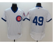 Men Chicago Cubs #49 Jake Arrieta Majestic White Flexbase Authentic Cooperstown Player Jersey