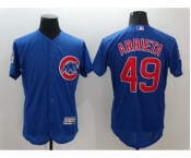 Men Chicago Cubs #49 Jake Arrieta Majestic blue Flexbase Authentic Collection Player Jersey