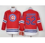 Men Chicago Cubs #52 Grimm Red Long Sleeve Stitched Baseball Jersey