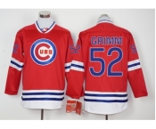 Men Chicago Cubs #52 Grimm Red Long Sleeve Stitched Baseball Jersey