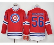 Men Chicago Cubs #56 Hector Rondon Red Long Sleeve Stitched Baseball Jersey
