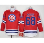 Men Chicago Cubs #68 Jorge Soler Red Long Sleeve Stitched Baseball Jersey