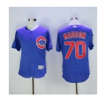 Men Chicago Cubs #70 Joe Maddon Majestic Blue Flexbase Authentic Collection Player Jersey