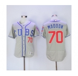 Men Chicago Cubs #70 Joe Maddon Majestic Gray stripe Flexbase Authentic Collection Player Jersey