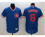 Men Chicago Cubs #8 Andre Dawson Majestic blue Flexbase Authentic Cooperstown Player Jersey