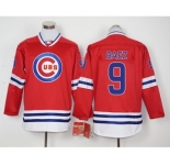 Men Chicago Cubs #9 Javier Baez Red Long Sleeve Stitched Baseball Jersey