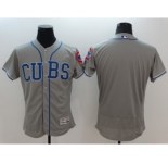 Men Chicago Cubs blank Majestic Gray stripe Flexbase Authentic Collection Player Jersey