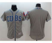 Men Chicago Cubs blank Majestic Gray stripe Flexbase Authentic Collection Player Jersey