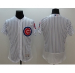 Men Chicago Cubs blank Majestic white stripe Flexbase Authentic Collection Player Jersey