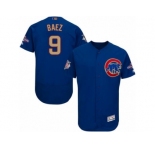 Men Cubs #9 Javier Baez Blue Flexbase Authentic 2017 Gold Program Stitched MLB Jersey