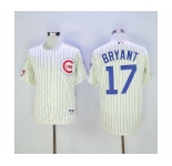 Men's 1969 Chicago Cubs #17 Kris Bryant Mitchell & Ness Cream Authentic Throwback Jersey