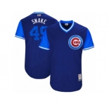 Men's 2017 Little League World Series Cubs Jake Arrieta #49 Snake Royal Jersey