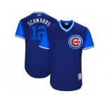 Men's 2017 Little League World Series Cubs Kyle Schwarber #12 Schwarbs Royal Jersey