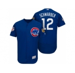 Men's Chicago Cubs #12 Kyle Schwarber 2017 Spring Training Flex Base Authentic Collection Stitched Baseball Jersey