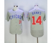 Men's Chicago Cubs #14 Ernie Banks Majestic Gray Flexbase Authentic Collection Player Jersey
