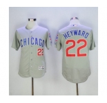 Men's Chicago Cubs #22 Jason Heyward Majestic Gray Flexbase Authentic Collection Player Jersey