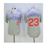 Men's Chicago Cubs #23 Ryne Sandberg Majestic Gray Flexbase Authentic Collection Player Jersey