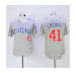 Men's Chicago Cubs #41 John Lackey Majestic Gray Flexbase Authentic Collection Player Jersey