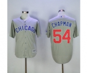 Men's Chicago Cubs #54 Aroldis Chapman Majestic Grey Cool Base Jersey